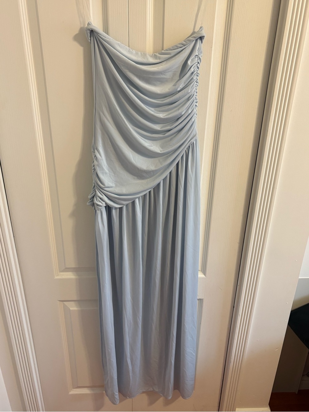Meshki One-Shoulder Light Blue Maxi Dress